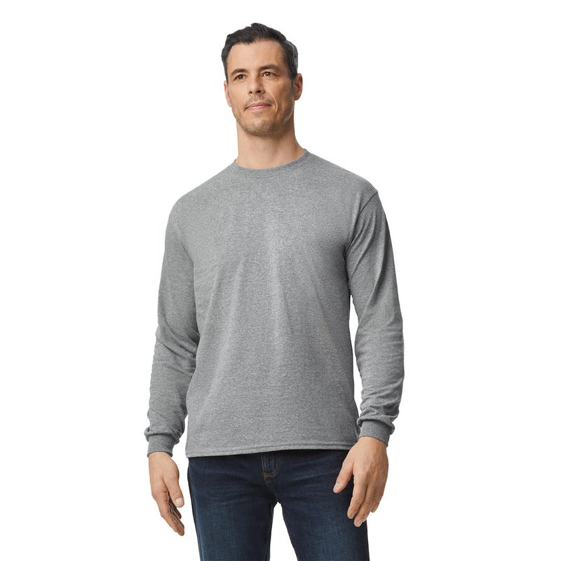 Gildan Adult DryBlend Long Sleeve T-Shirt, Style G8400, 2-Pack, Sport Grey, Medium - Image 2